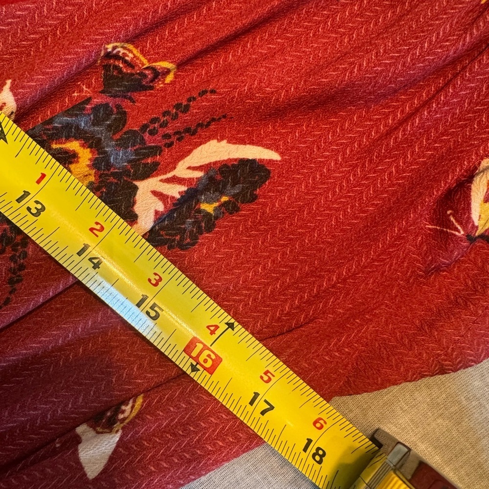 Free People All I Got Floral Maxi Dress Size 8 Red Boho Wrap Style Flowy Festiva - Picture 7 of 9